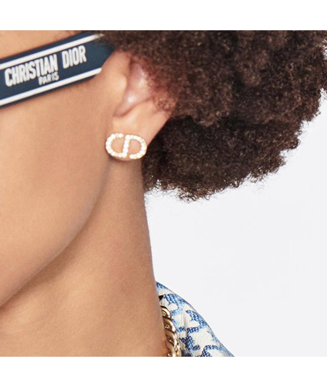 CHRISTIAN DIOR Золотые металлические серьги, фото 2