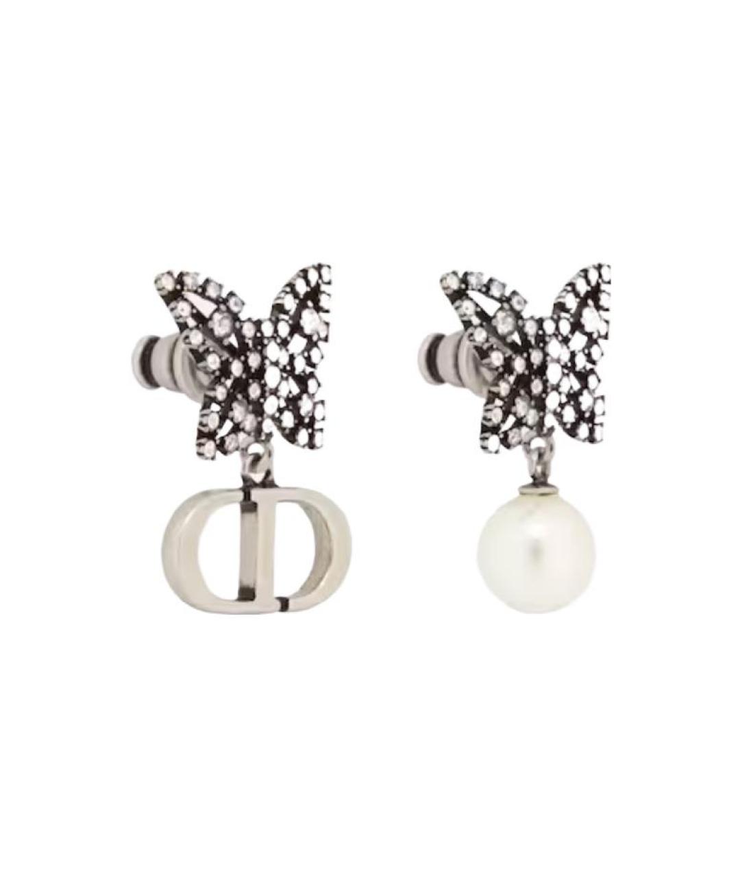 CHRISTIAN DIOR Серебряные металлические серьги, фото 1
