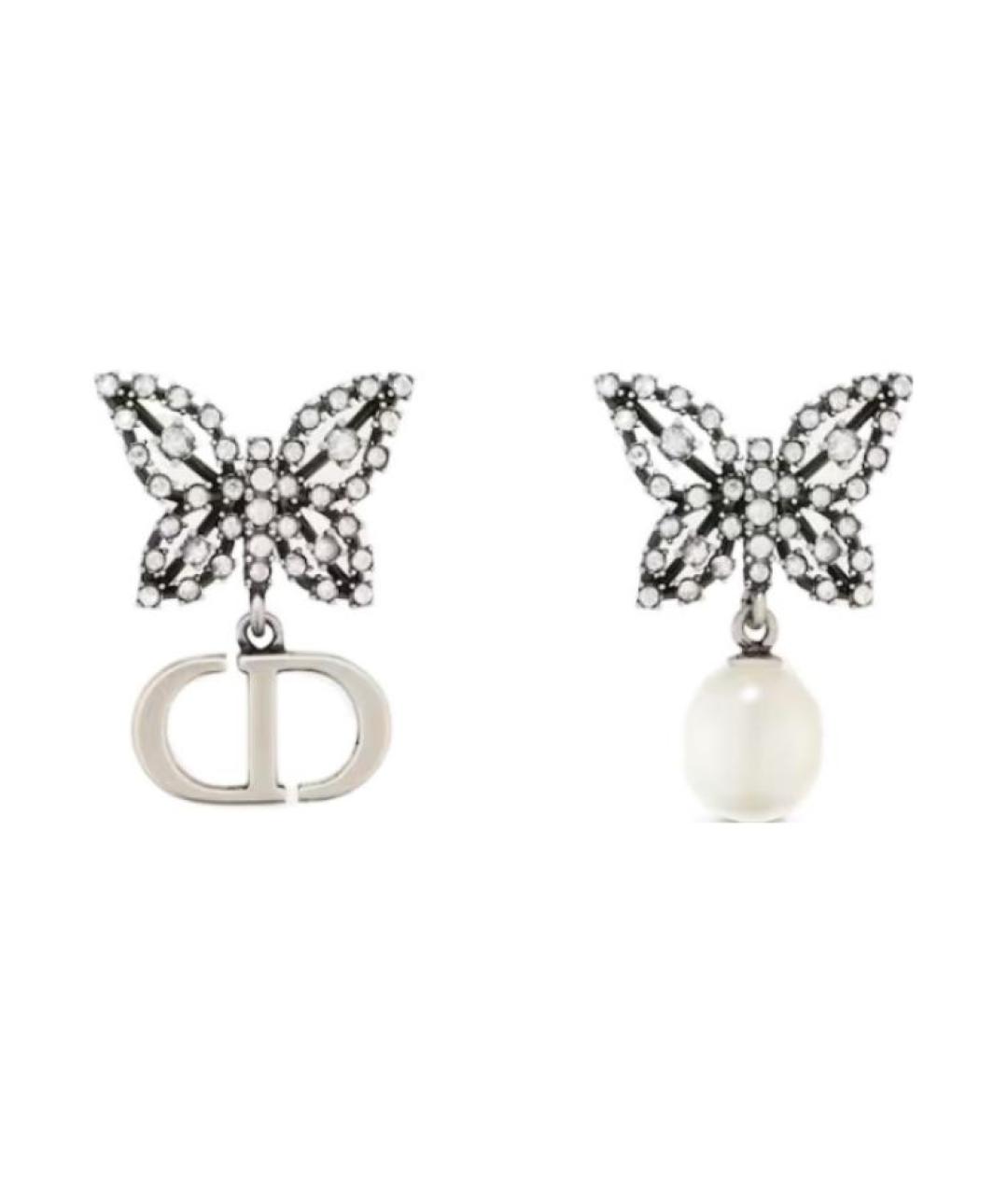 CHRISTIAN DIOR Серебряные металлические серьги, фото 2
