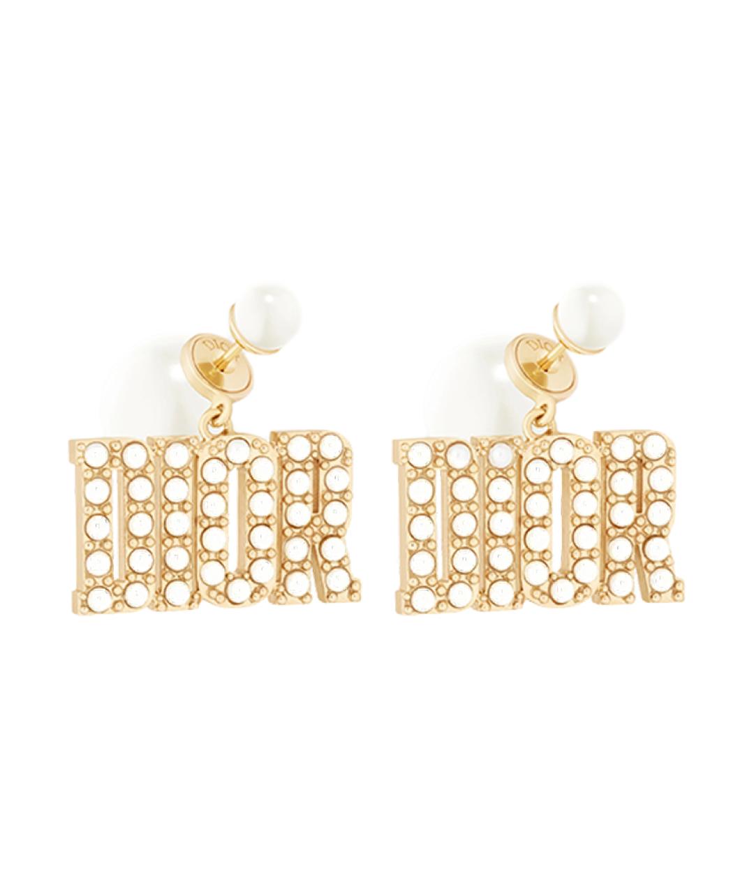CHRISTIAN DIOR Золотые металлические серьги, фото 1