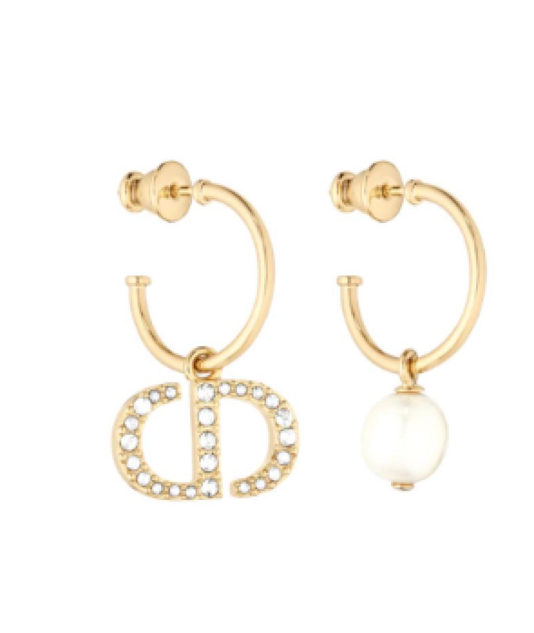 CHRISTIAN DIOR Золотые металлические серьги, фото 2