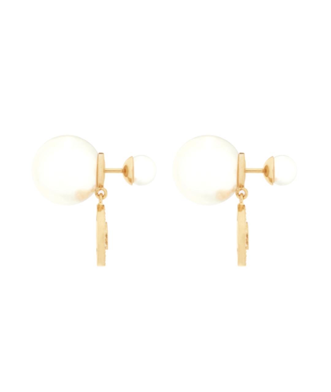 CHRISTIAN DIOR Золотые металлические серьги, фото 3