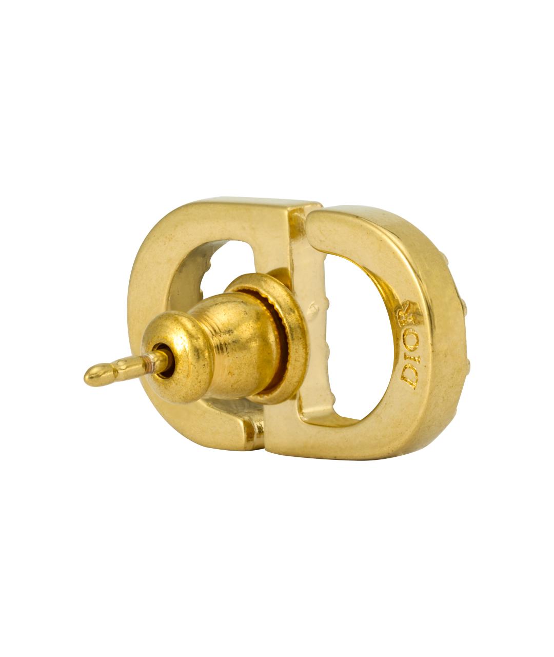 CHRISTIAN DIOR Золотые металлические серьги, фото 3