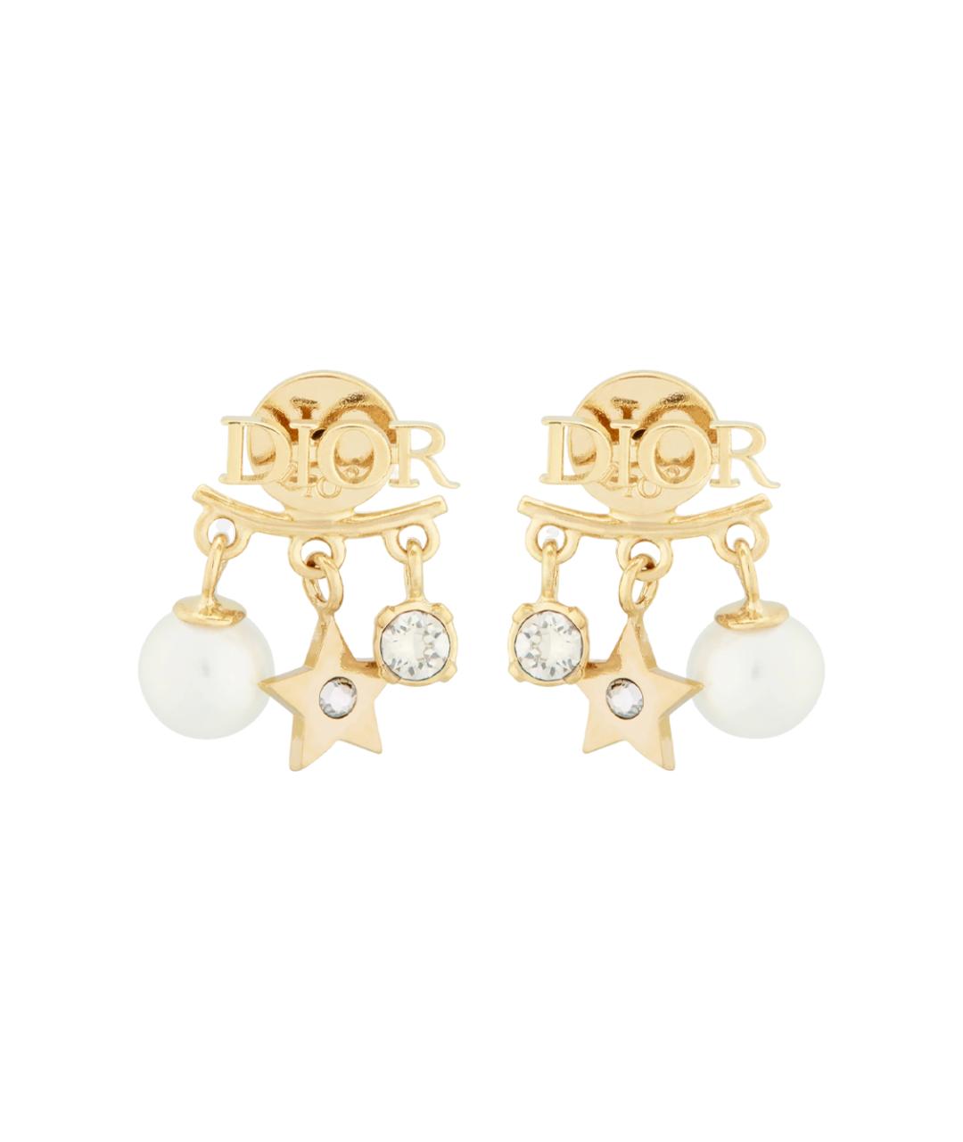 CHRISTIAN DIOR Золотые металлические серьги, фото 1
