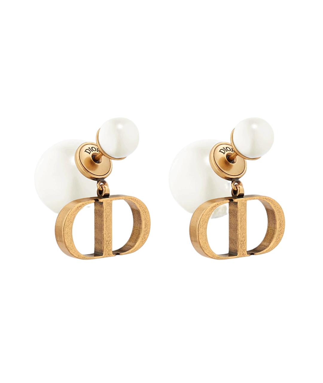 CHRISTIAN DIOR Золотые металлические серьги, фото 2