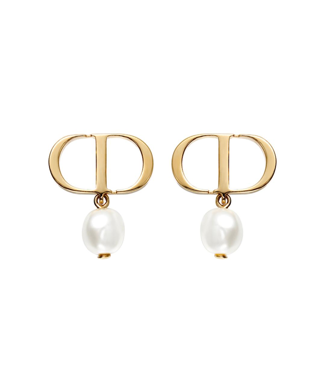 CHRISTIAN DIOR Золотые металлические серьги, фото 4