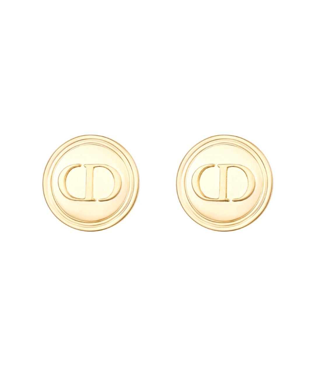 CHRISTIAN DIOR Золотые металлические серьги, фото 1