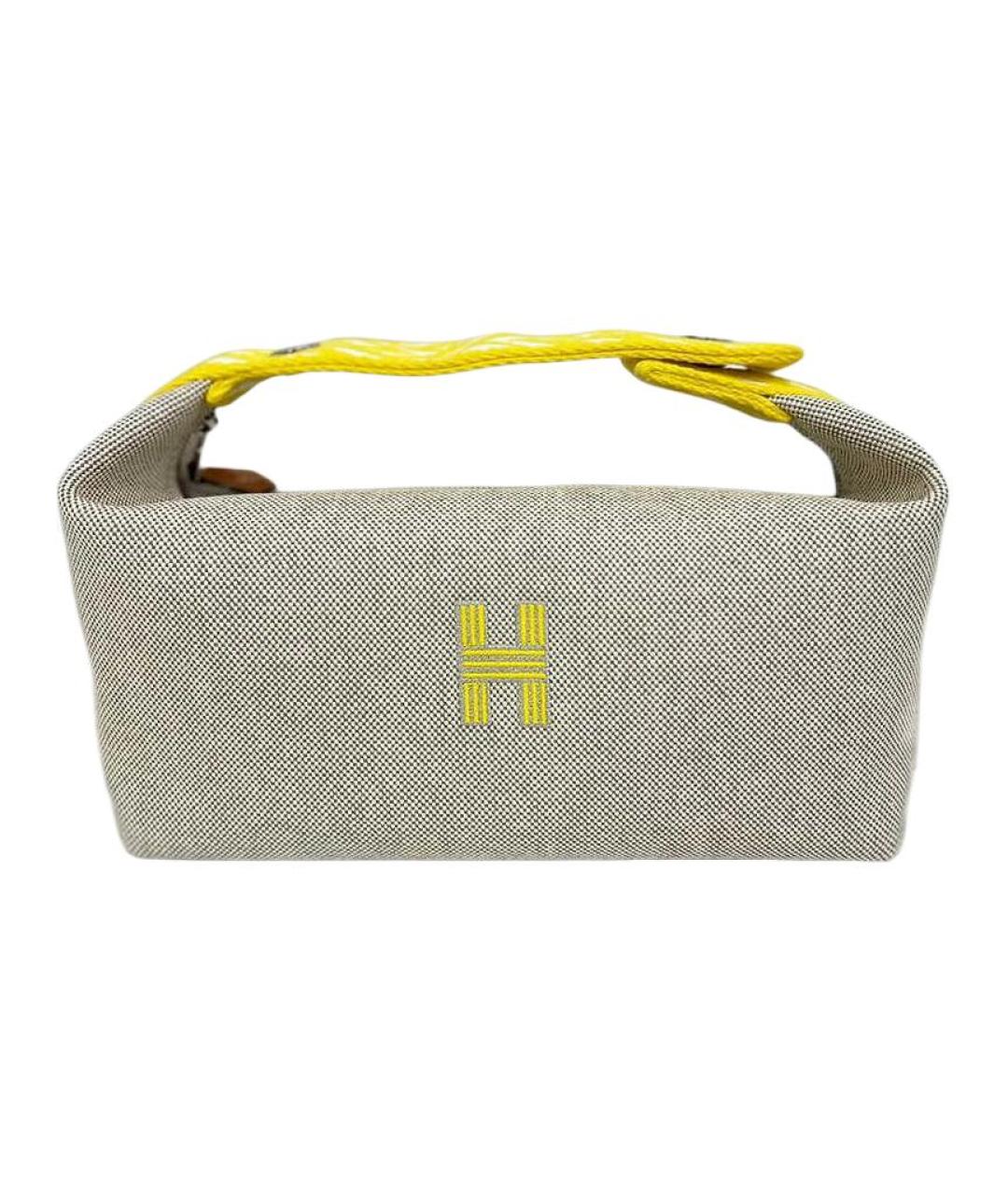 HERMES Бежевая косметичка, фото 2