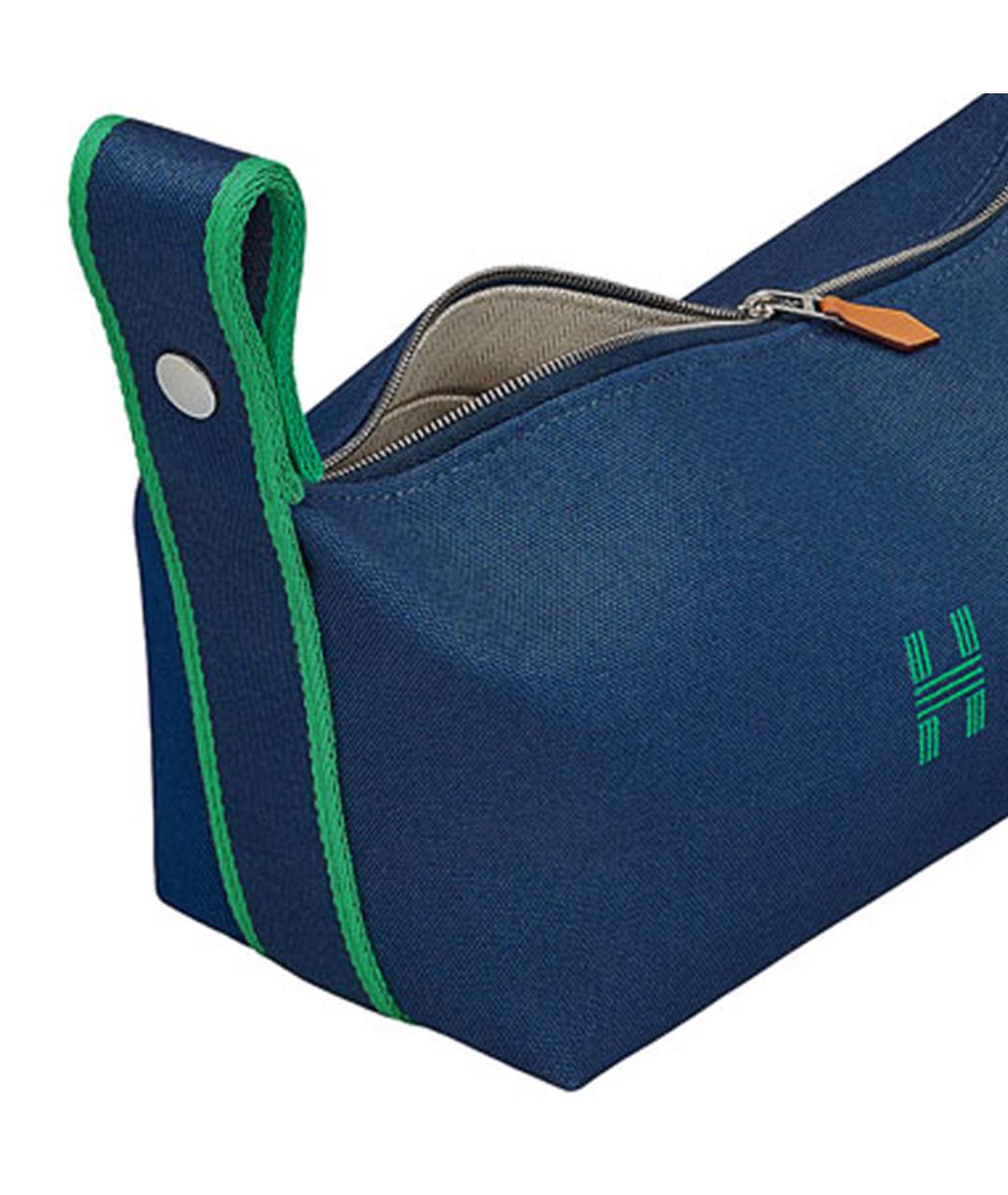 HERMES Темно-синяя косметичка, фото 4