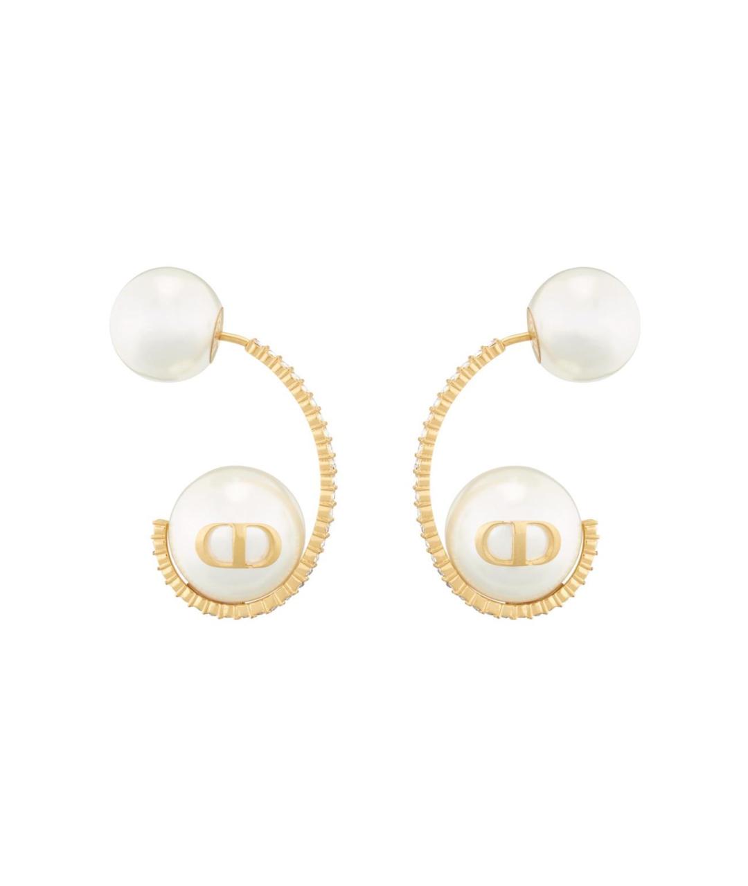 CHRISTIAN DIOR Золотые металлические серьги, фото 2