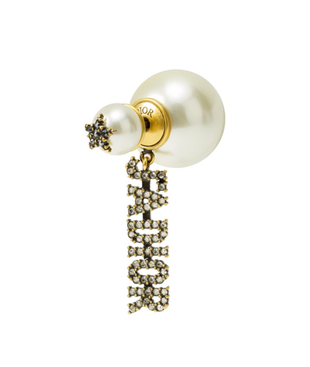 CHRISTIAN DIOR Золотые металлические серьги, фото 4