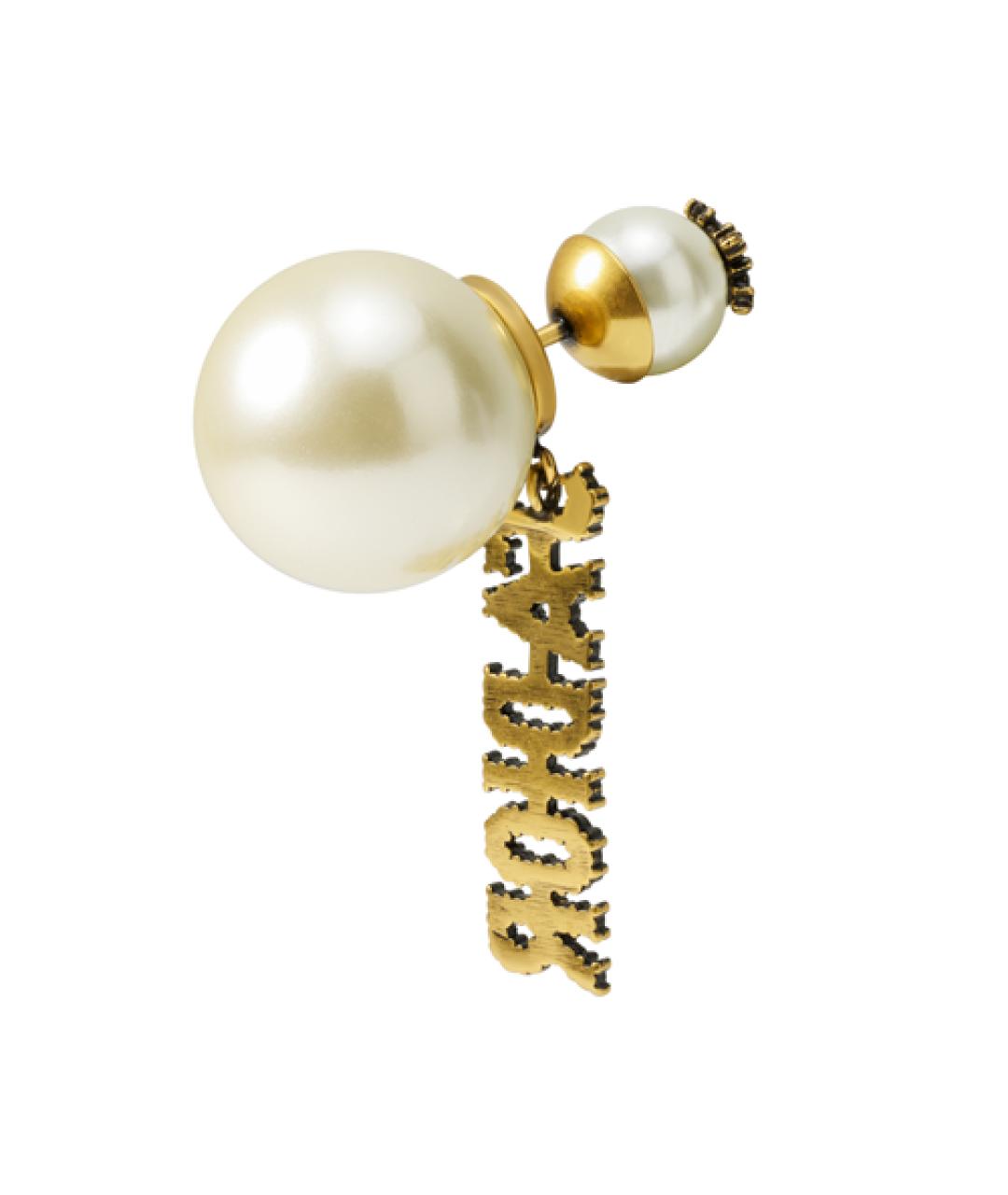 CHRISTIAN DIOR Золотые металлические серьги, фото 3