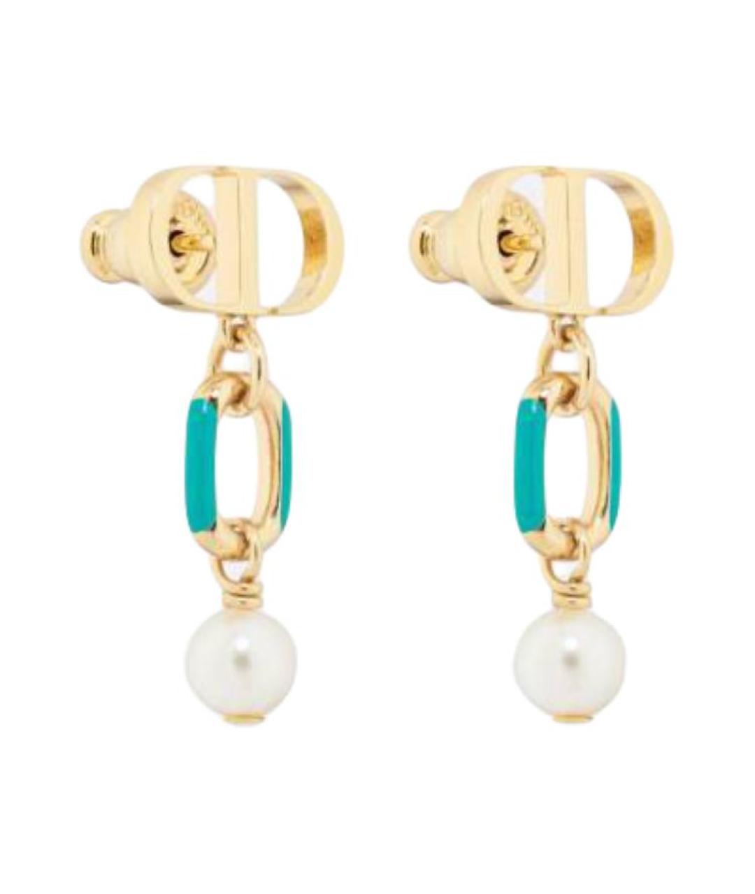 CHRISTIAN DIOR Золотые металлические серьги, фото 2