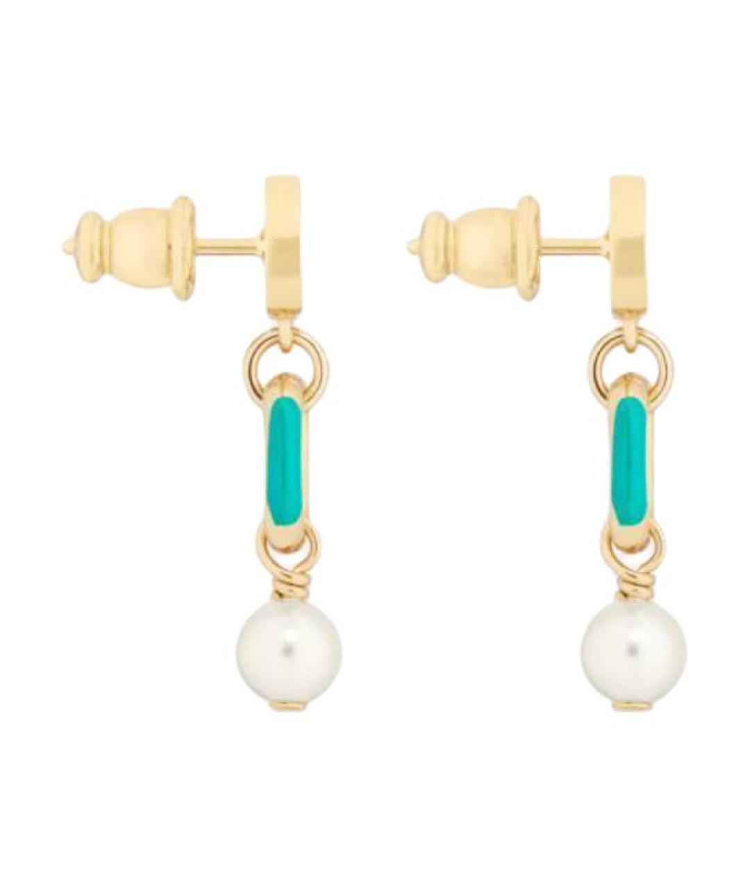 CHRISTIAN DIOR Золотые металлические серьги, фото 3