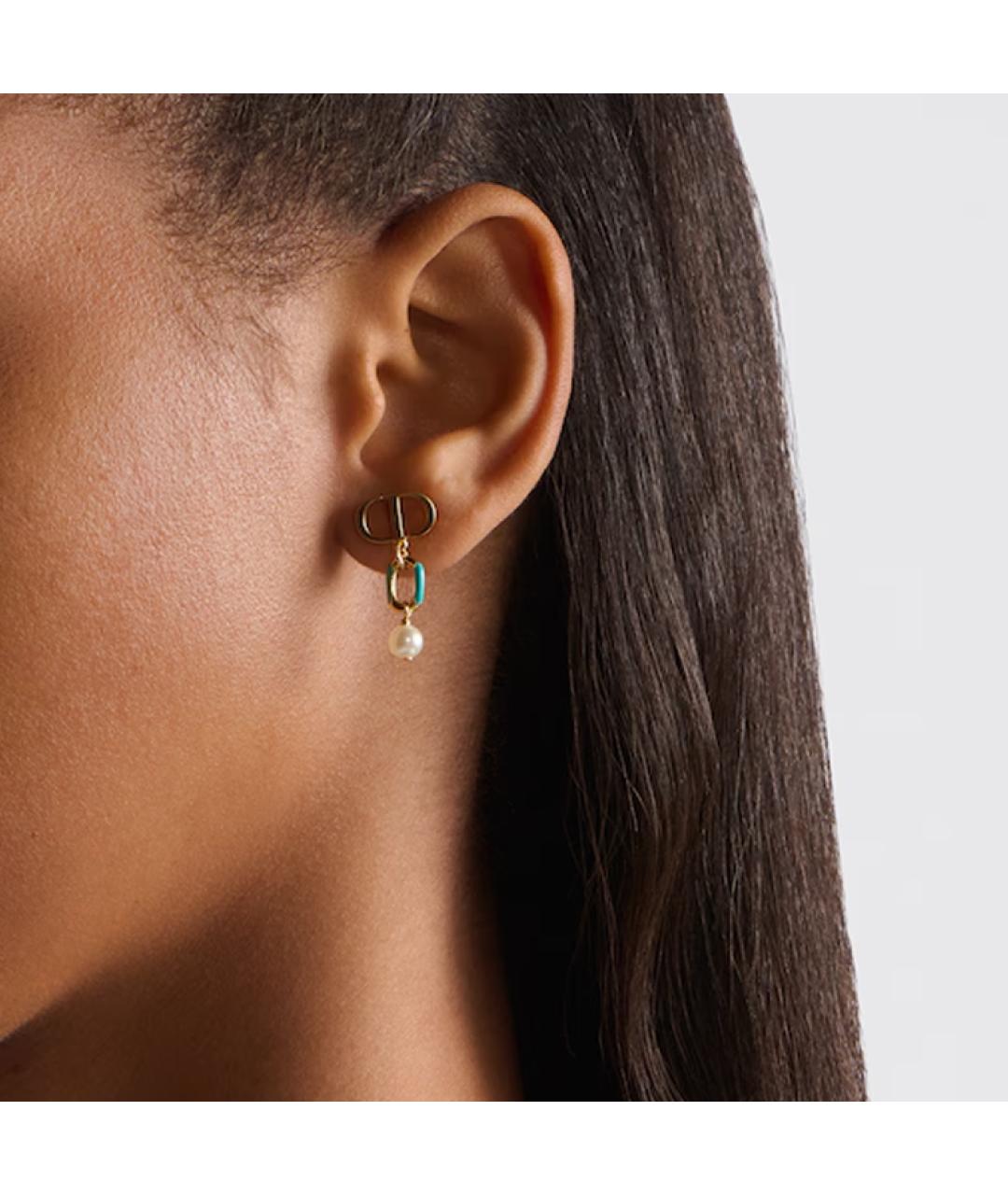 CHRISTIAN DIOR Золотые металлические серьги, фото 4