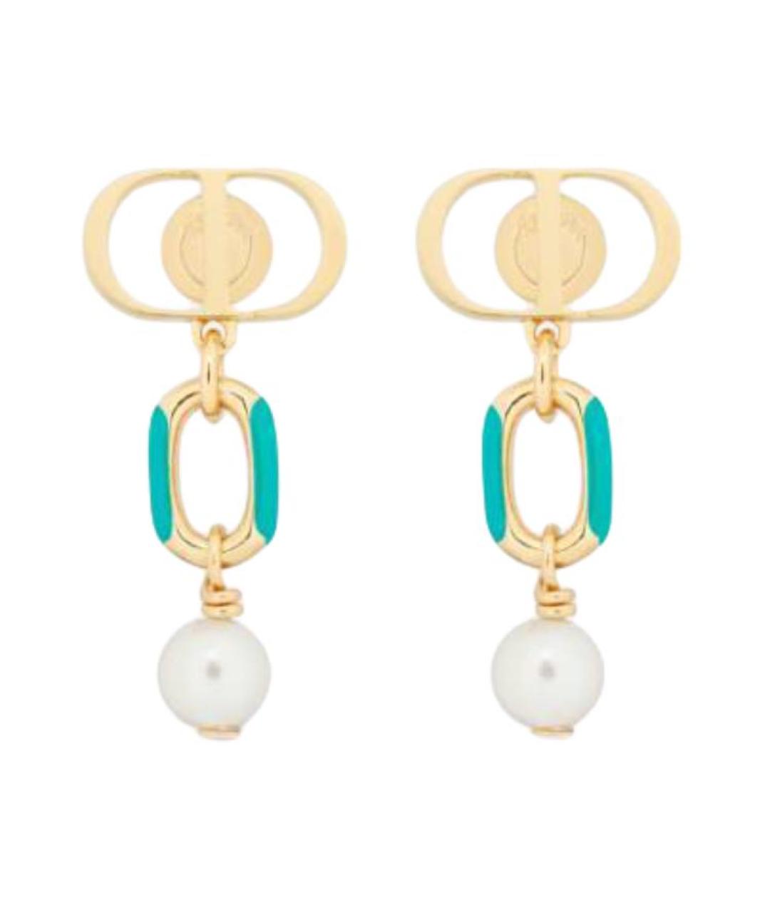 CHRISTIAN DIOR Золотые металлические серьги, фото 1