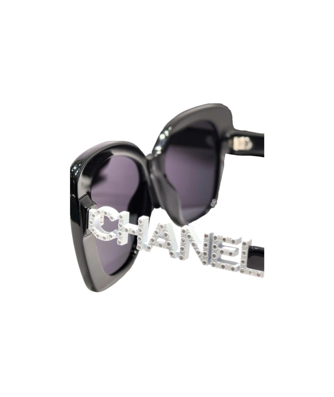 CHANEL Черные пластиковые солнцезащитные очки, фото 4