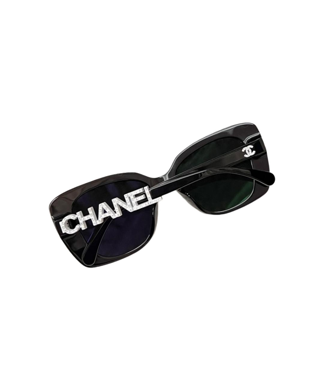 CHANEL Черные пластиковые солнцезащитные очки, фото 2