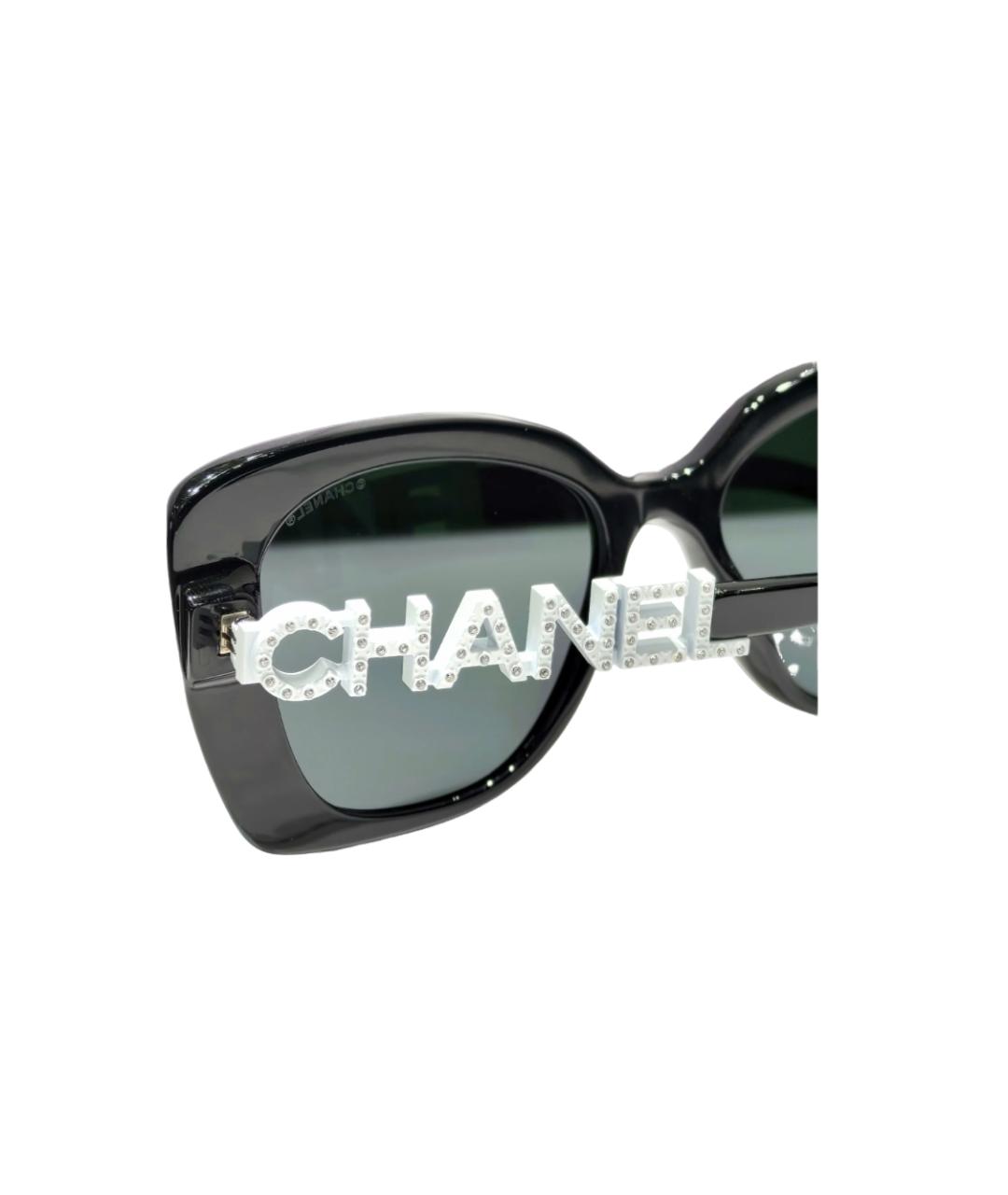 CHANEL Черные пластиковые солнцезащитные очки, фото 3