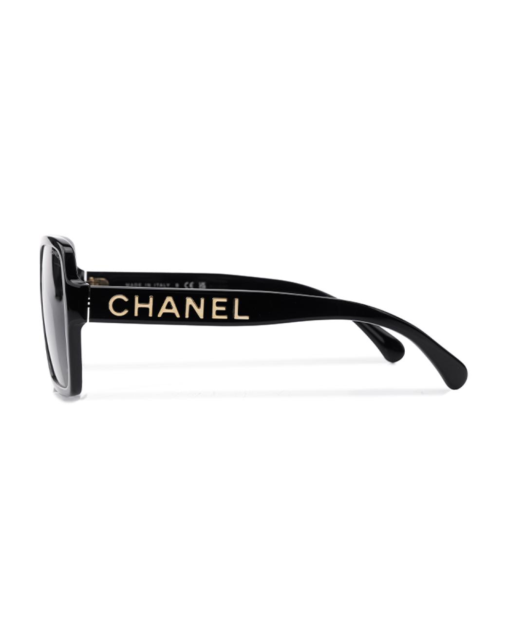 CHANEL Черные пластиковые солнцезащитные очки, фото 3