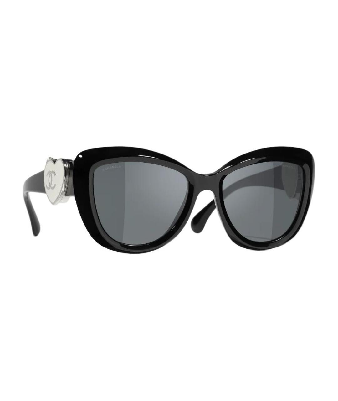 CHANEL Черные пластиковые солнцезащитные очки, фото 1