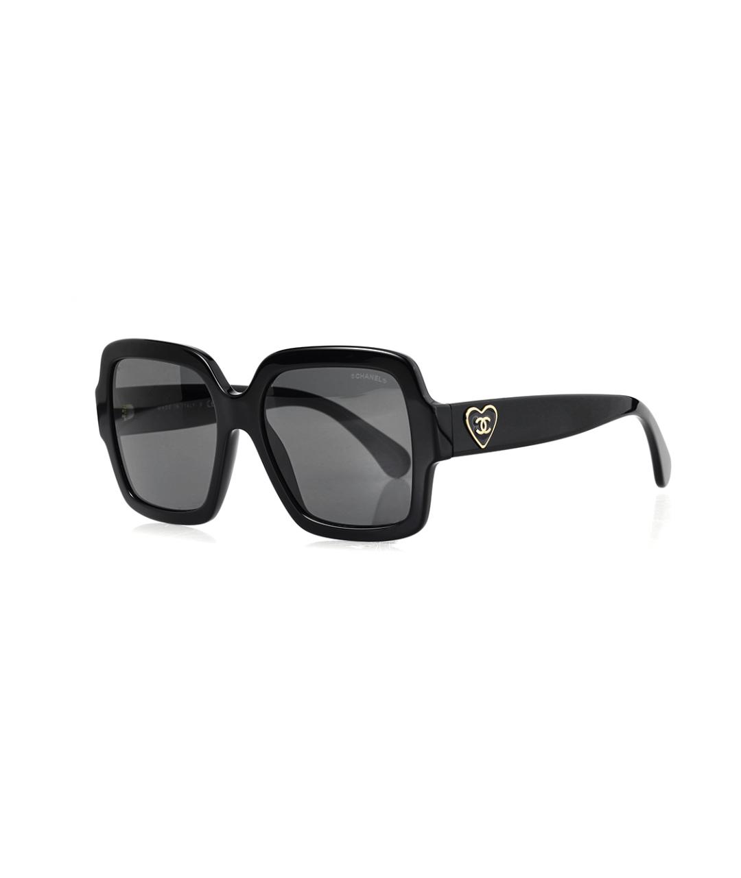 CHANEL Черные пластиковые солнцезащитные очки, фото 1