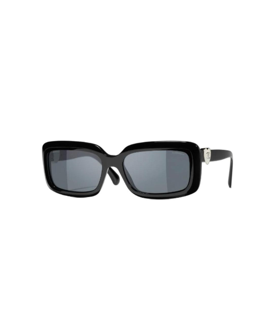 CHANEL Черные пластиковые солнцезащитные очки, фото 1