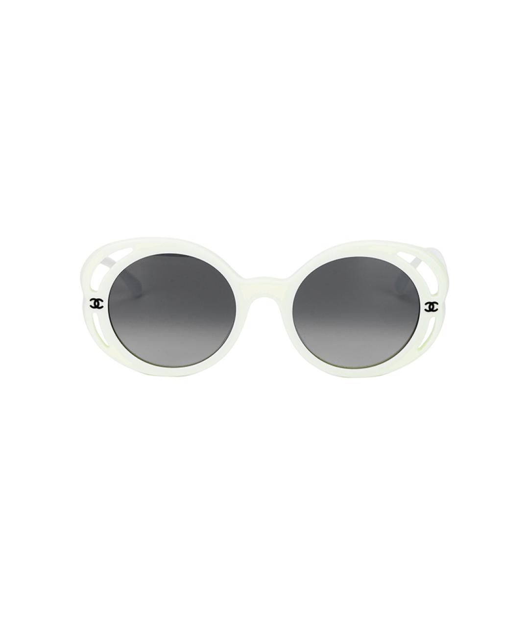 CHANEL Белые пластиковые солнцезащитные очки, фото 2