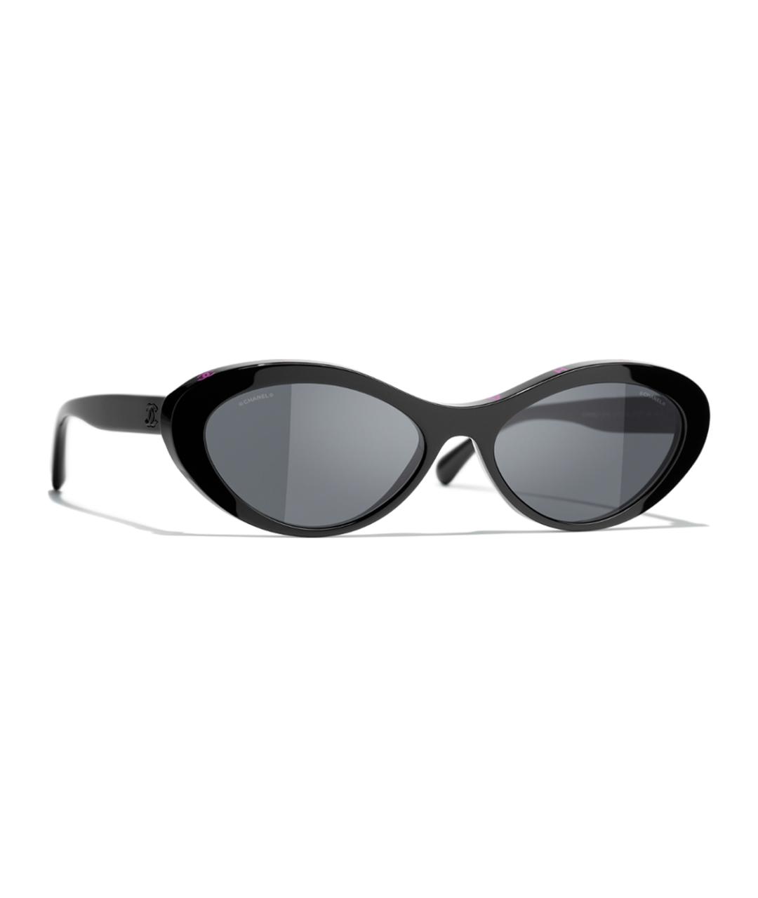 CHANEL Черные пластиковые солнцезащитные очки, фото 4