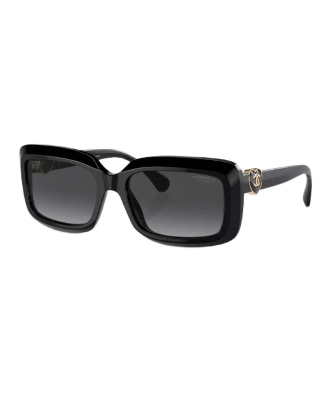 CHANEL Черные пластиковые солнцезащитные очки, фото 1