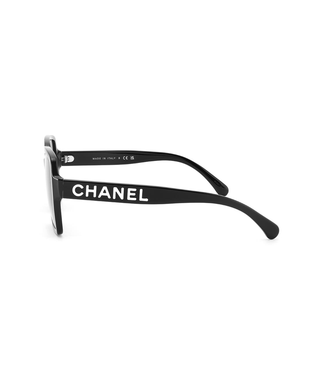 CHANEL Черные пластиковые солнцезащитные очки, фото 3