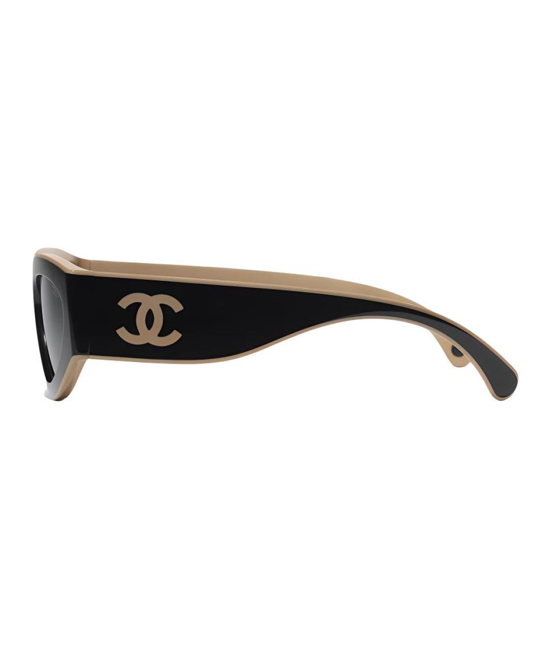CHANEL Черные пластиковые солнцезащитные очки, фото 3