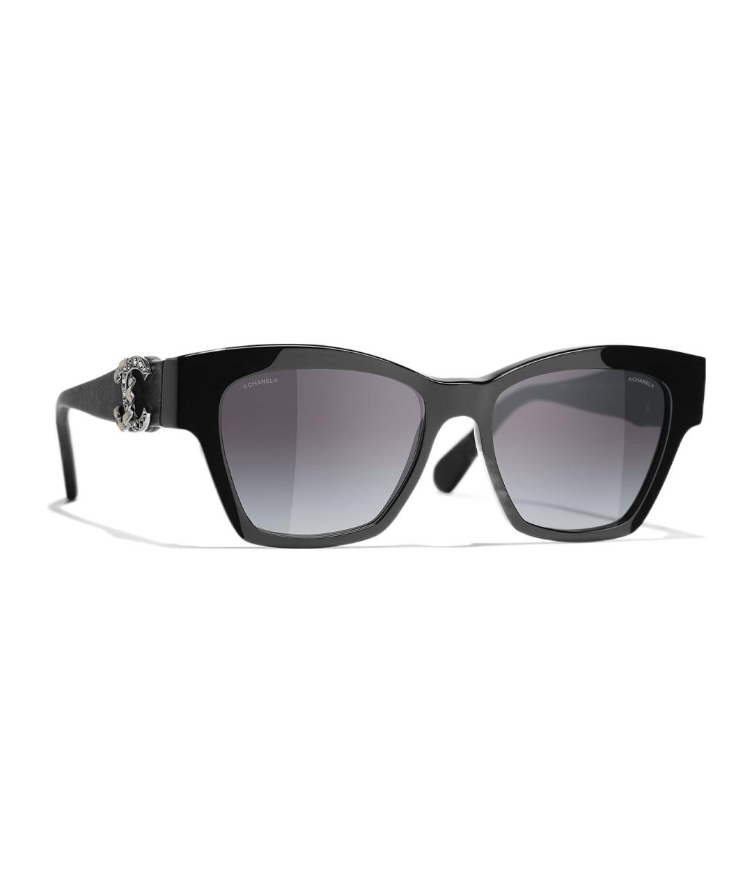 CHANEL Черные пластиковые солнцезащитные очки, фото 3