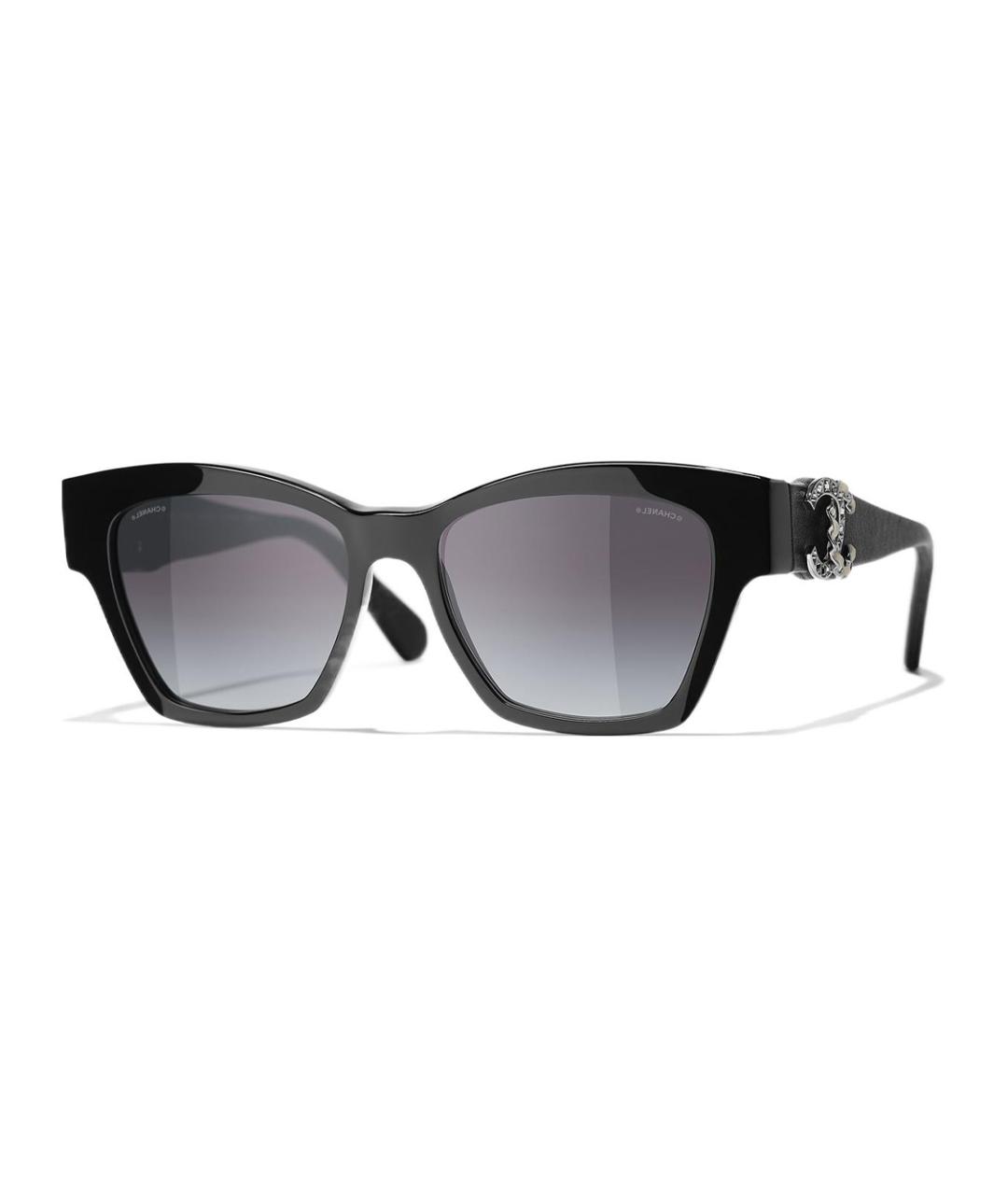 CHANEL Черные пластиковые солнцезащитные очки, фото 1