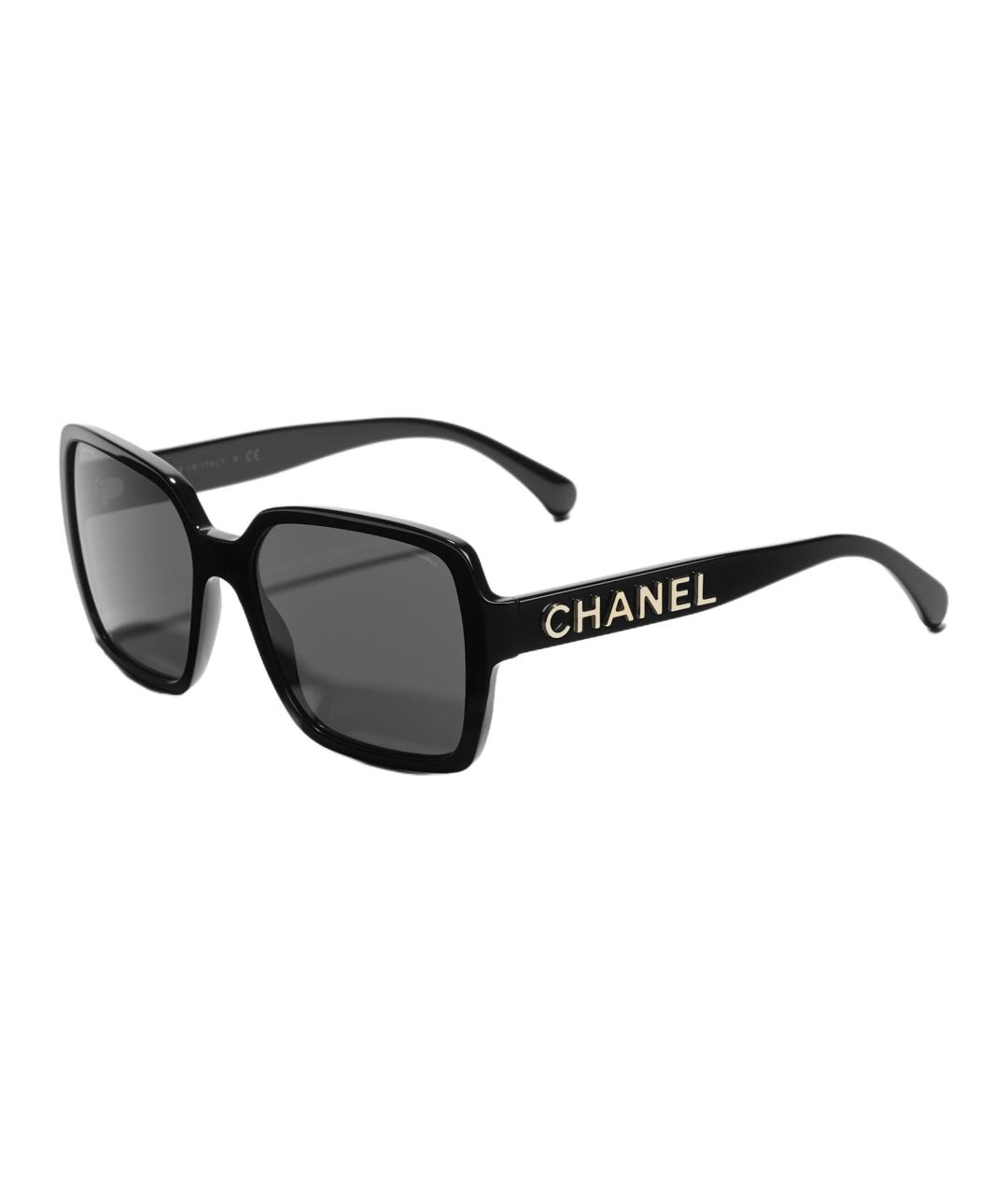 CHANEL Черные пластиковые солнцезащитные очки, фото 1