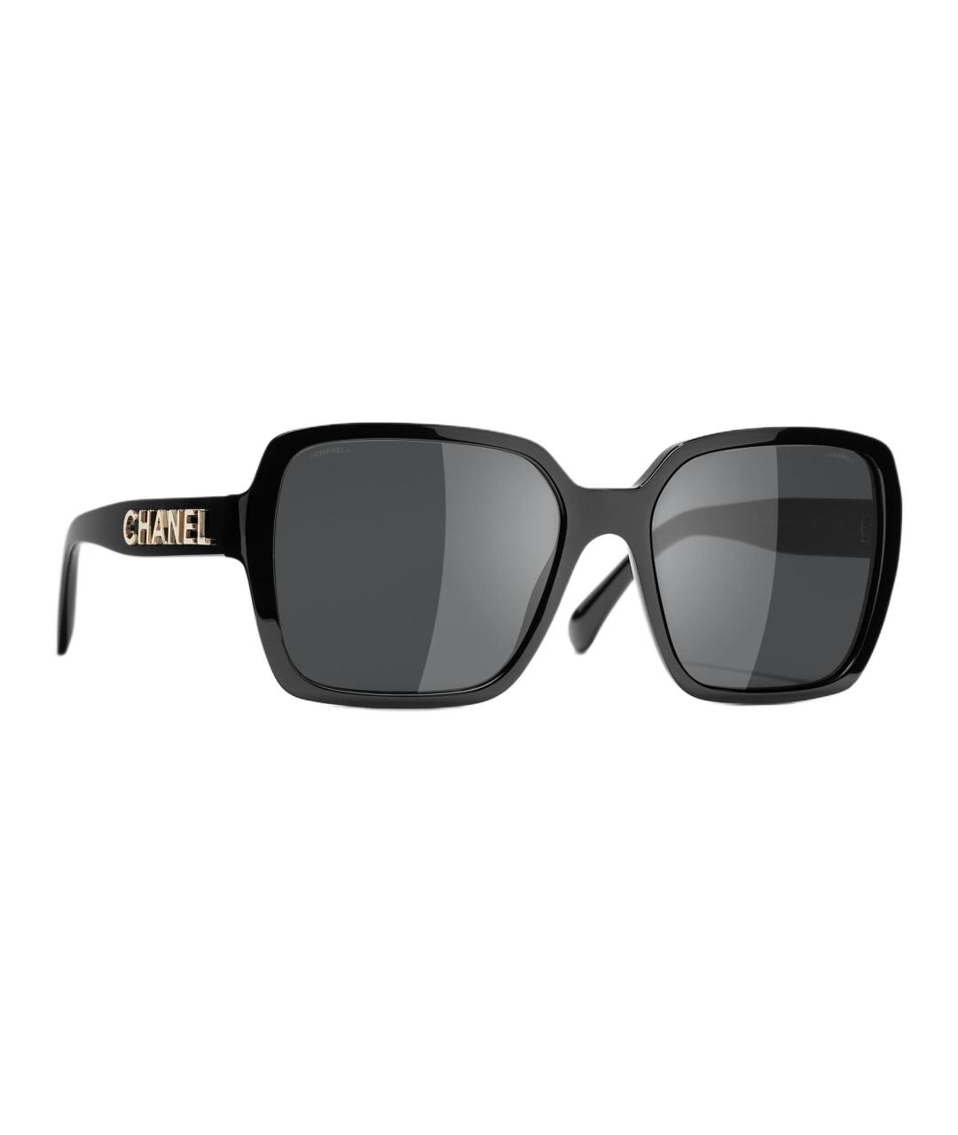 CHANEL Черные пластиковые солнцезащитные очки, фото 3