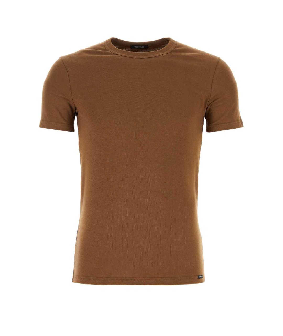 TOM FORD Коричневая хлопковая футболка, фото 1