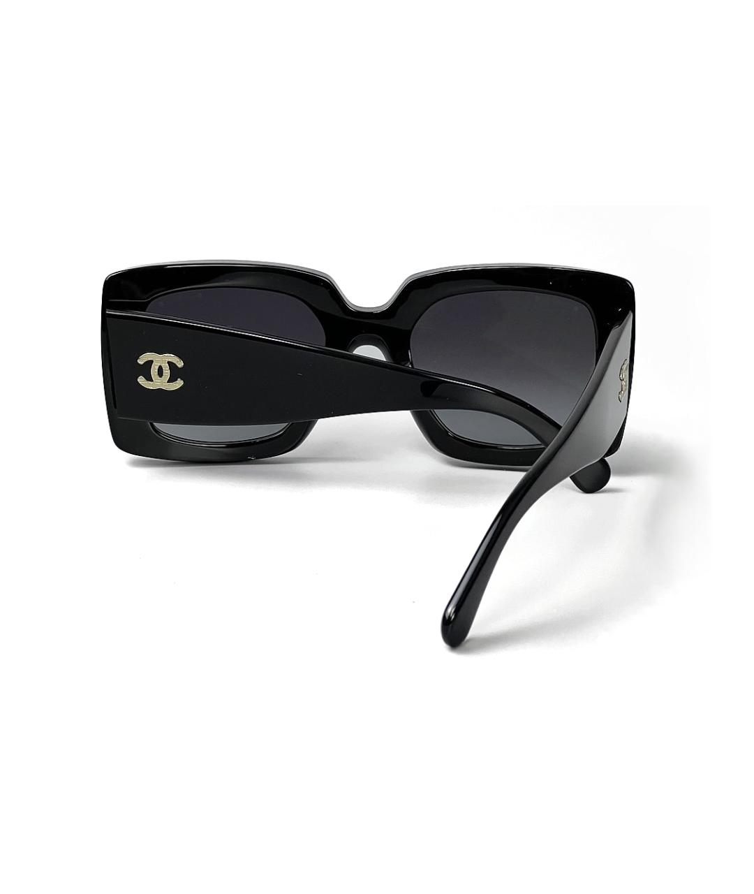 CHANEL Черные пластиковые солнцезащитные очки, фото 2