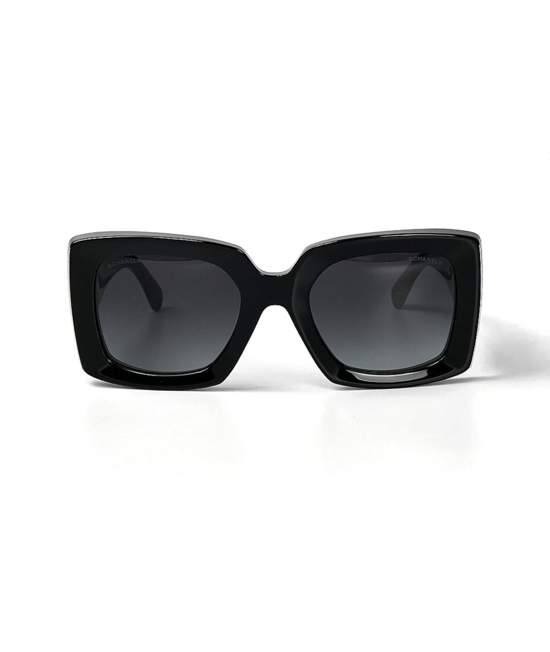 CHANEL Черные пластиковые солнцезащитные очки, фото 4