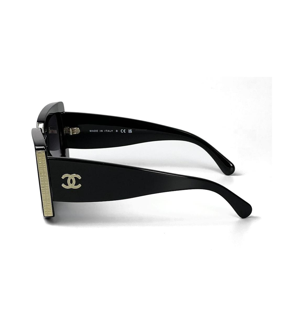 CHANEL Черные пластиковые солнцезащитные очки, фото 3