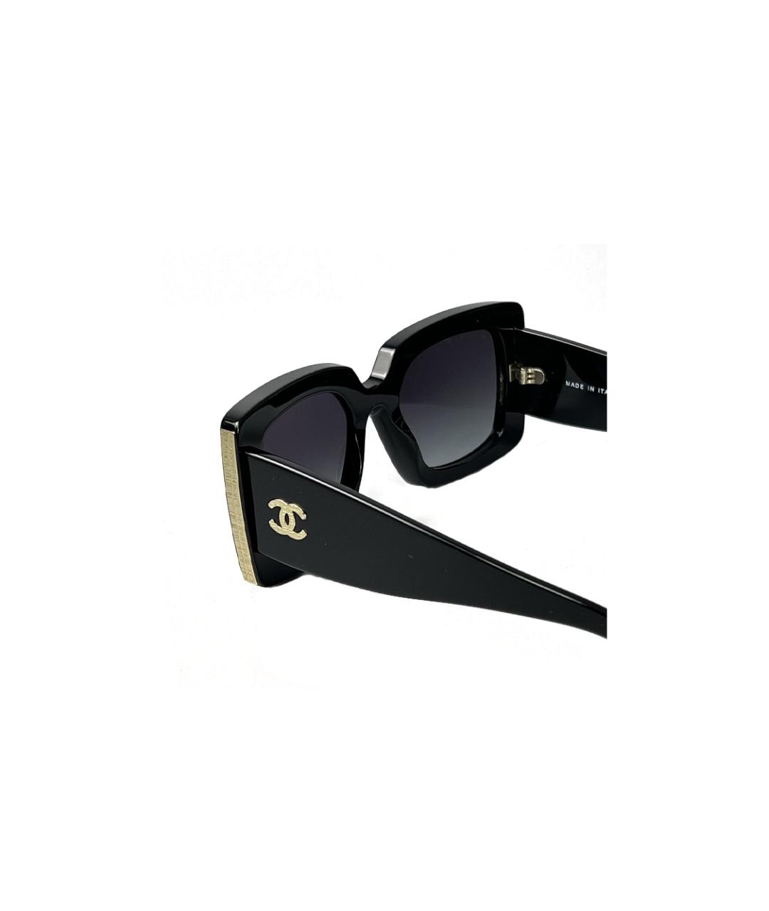 CHANEL Черные пластиковые солнцезащитные очки, фото 5