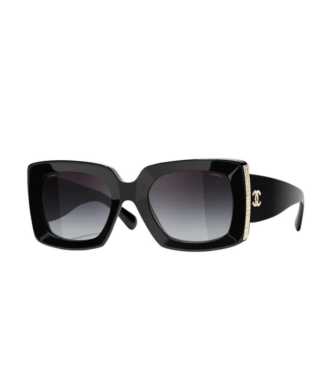 CHANEL Черные пластиковые солнцезащитные очки, фото 1