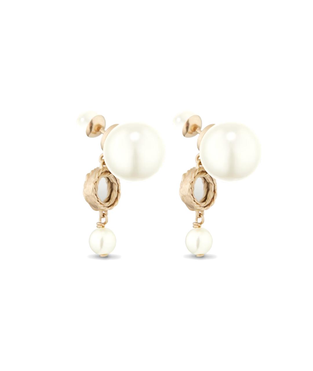 CHRISTIAN DIOR Золотые металлические серьги, фото 4