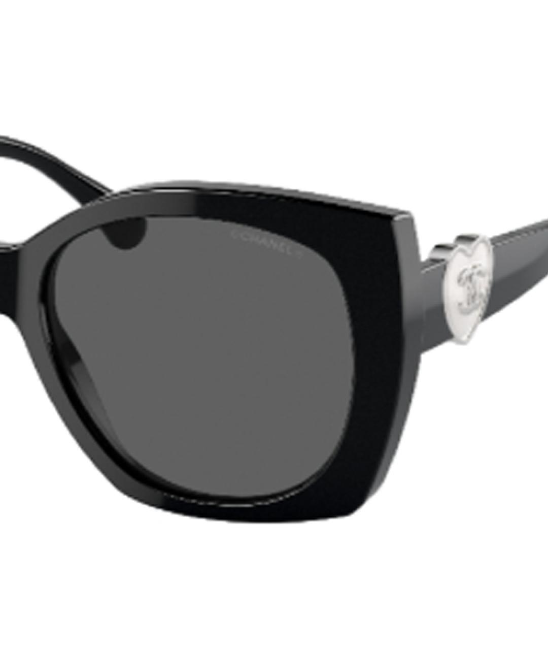 CHANEL Черные пластиковые солнцезащитные очки, фото 3
