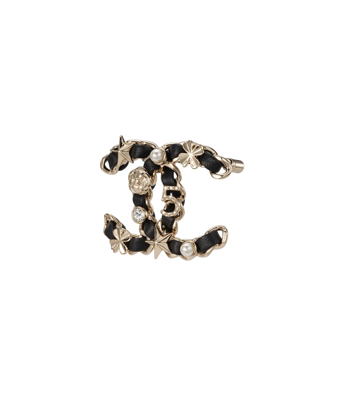 CHANEL Черная металлическая булавка / брошь, фото 1