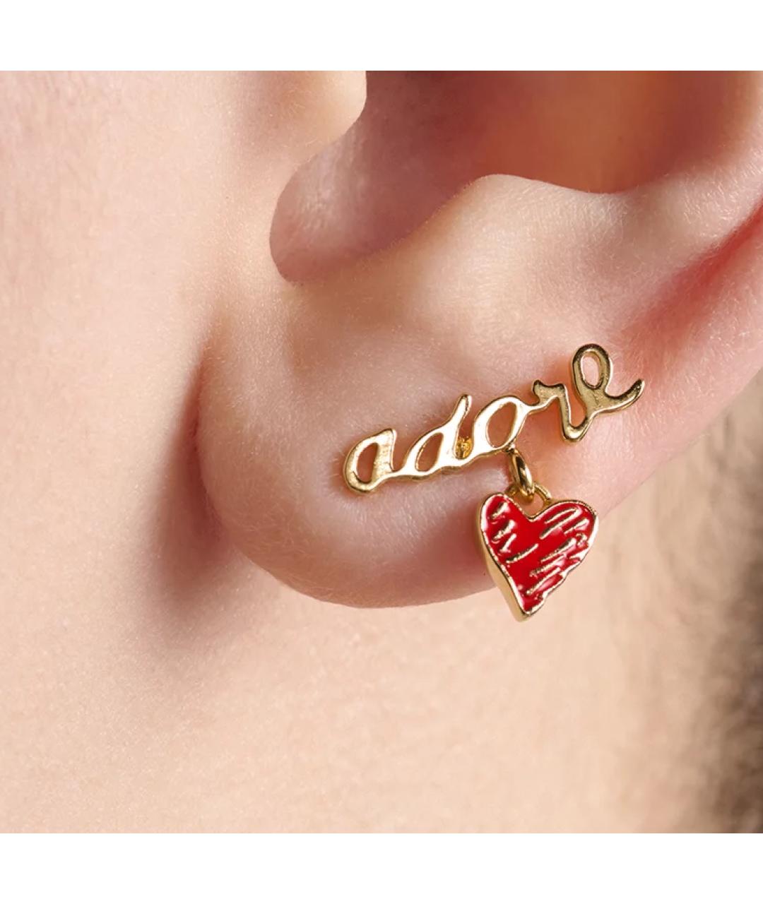 CHRISTIAN DIOR Золотые металлические серьги, фото 5