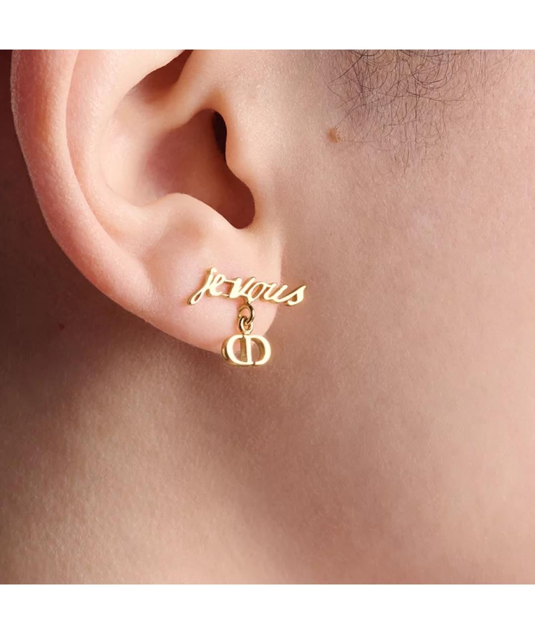 CHRISTIAN DIOR Золотые металлические серьги, фото 4