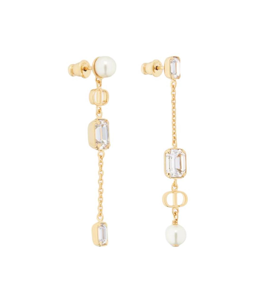 CHRISTIAN DIOR Золотые металлические серьги, фото 2