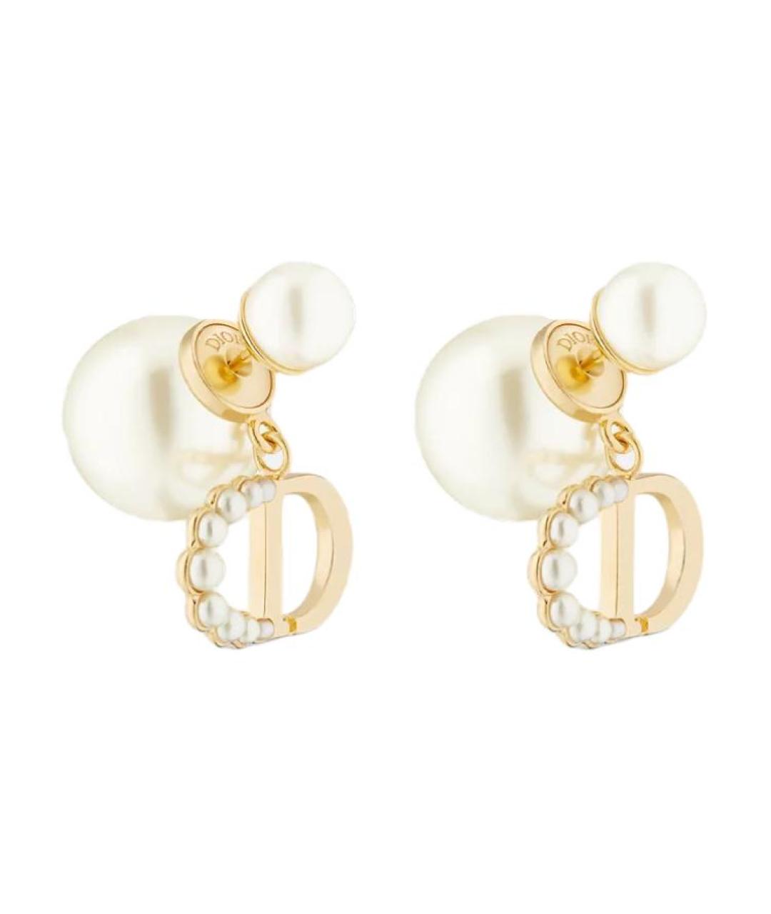 CHRISTIAN DIOR Золотые металлические серьги, фото 1