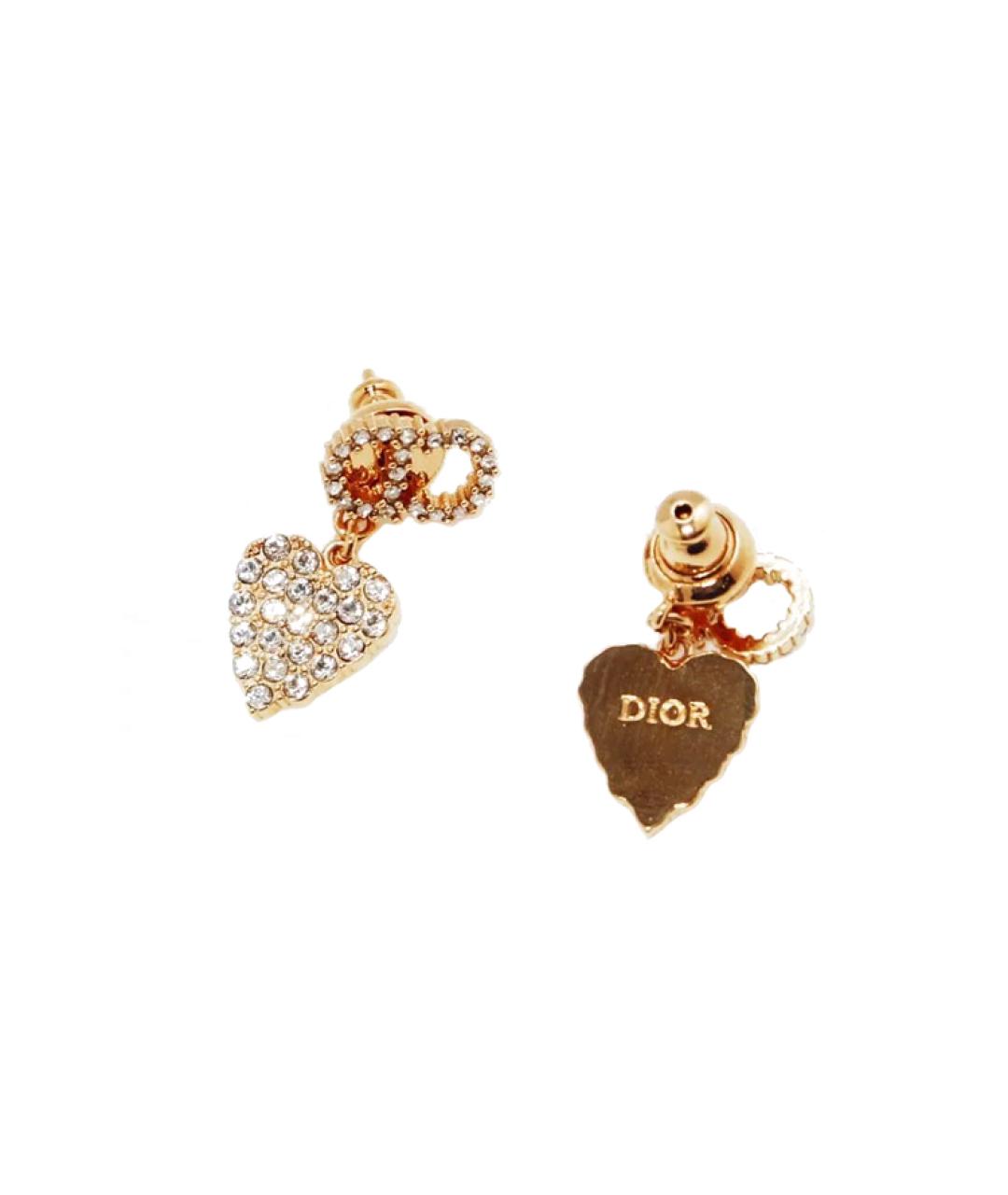 CHRISTIAN DIOR Золотые металлические серьги, фото 2